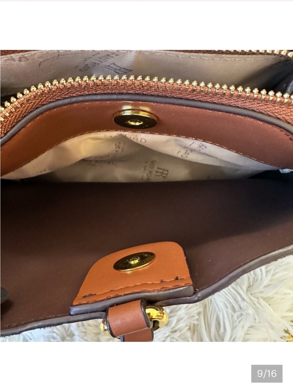 Fany Road - Olive Green Suede Shoulder Bag with Brown Leather Trim NWOT - Picture 4 of 14